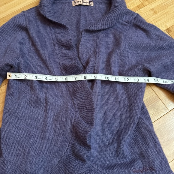 Betty Boop Balloon Sleeves Ruffle Knit Cardigan Purple - Picture 5 of 9